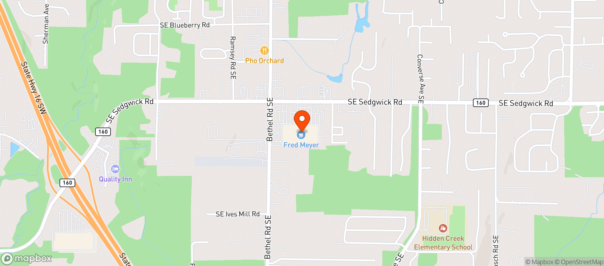 Map showing Fred Meyer