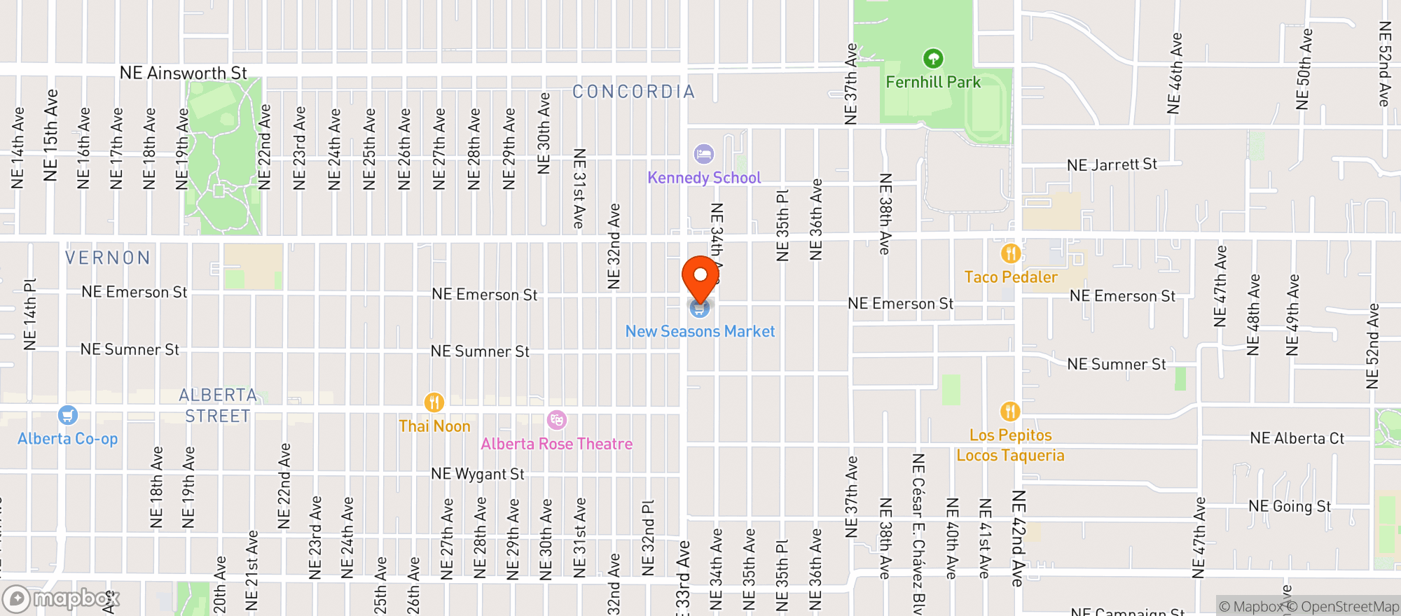 Map showing NEW SEASONS CONCORDIA