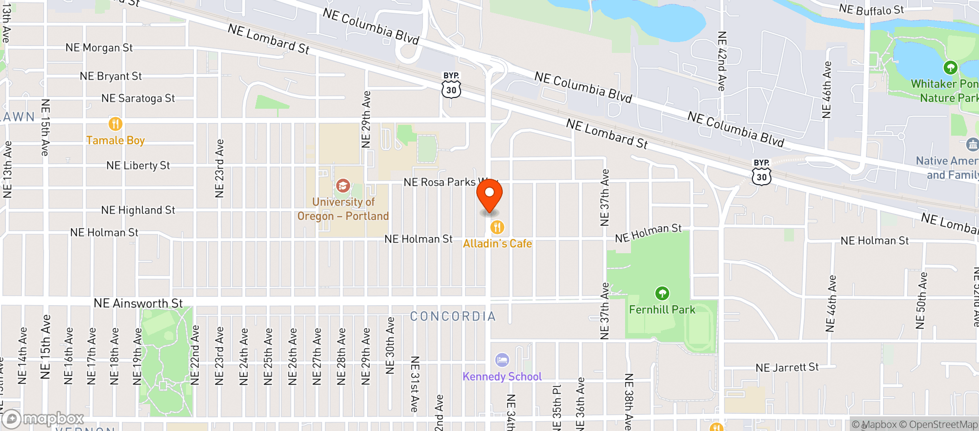 Map showing Food Villa