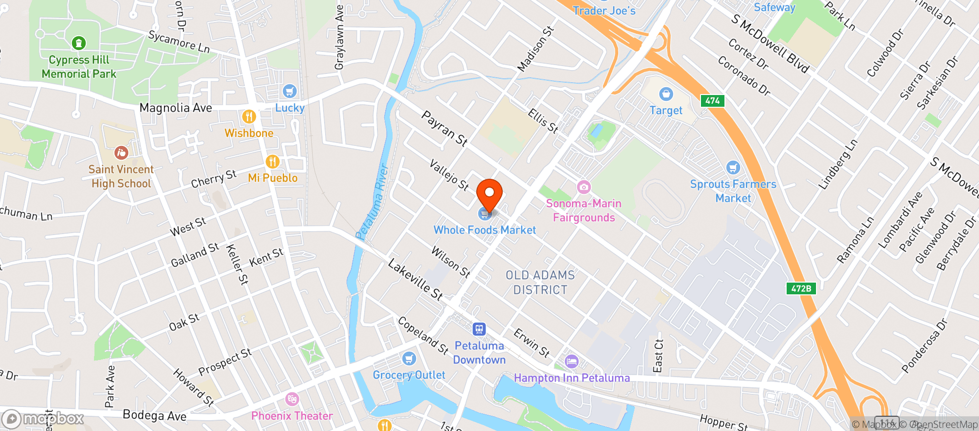 Map showing Whole Foods Market