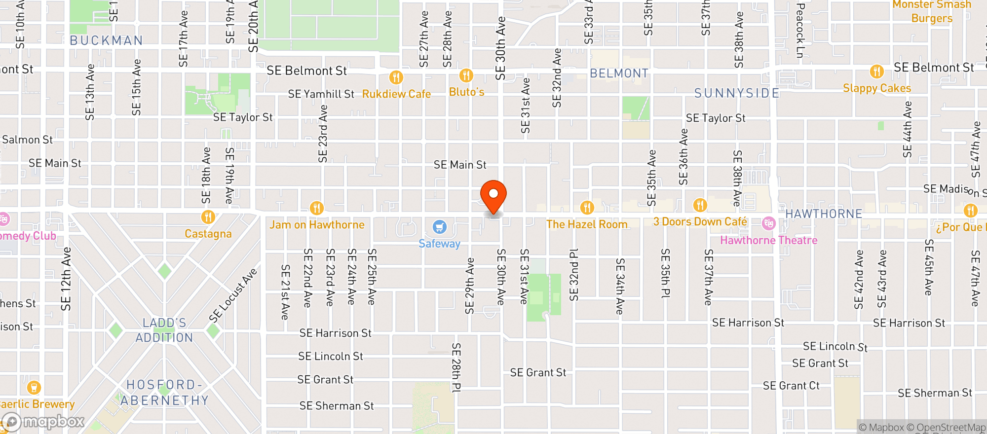 Map showing Hawthorne Market