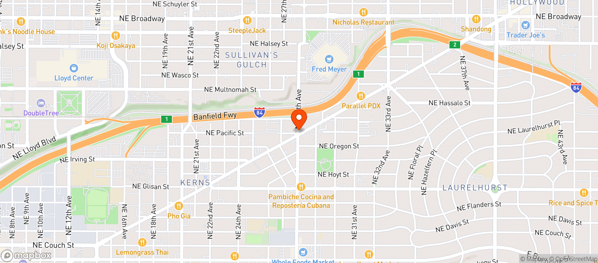 Map showing Katie Obrien