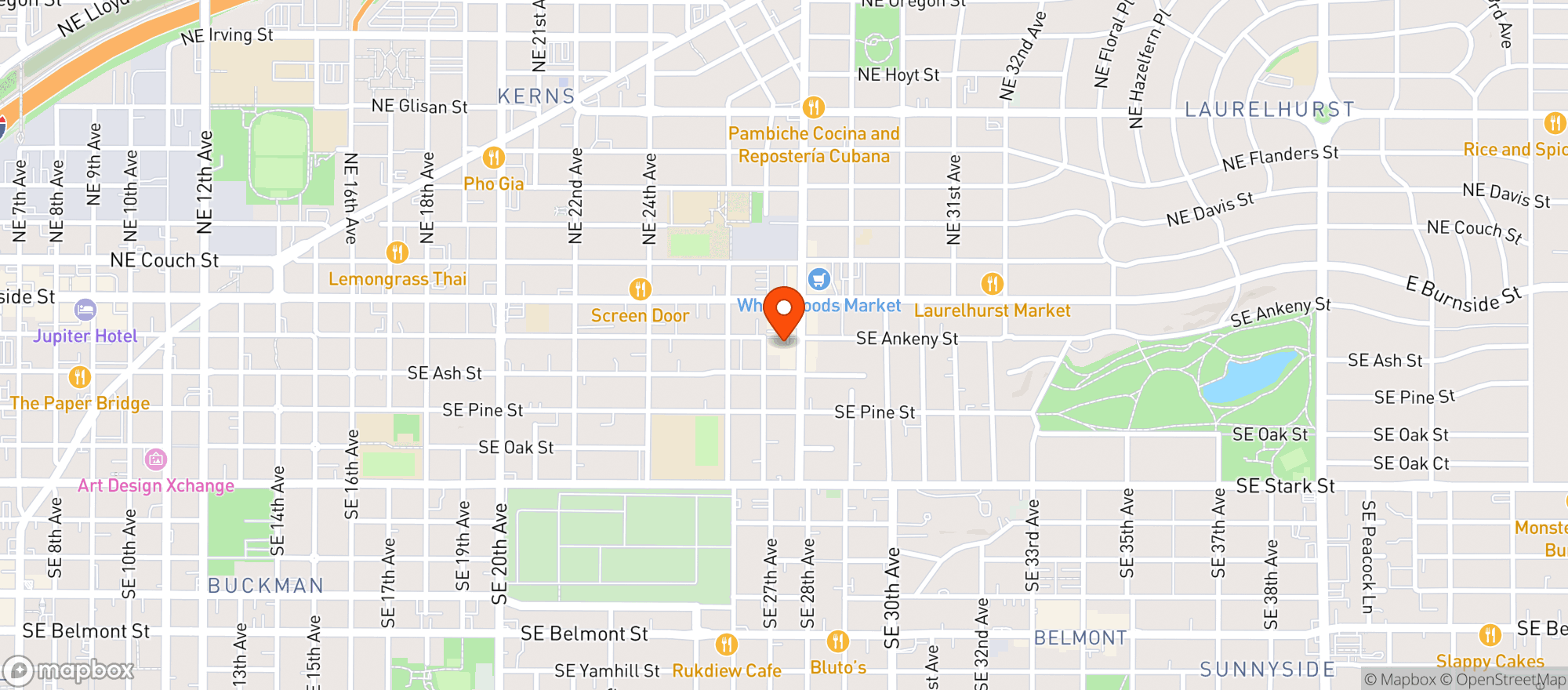 Map showing Gorges Beer Co. - SE Portland