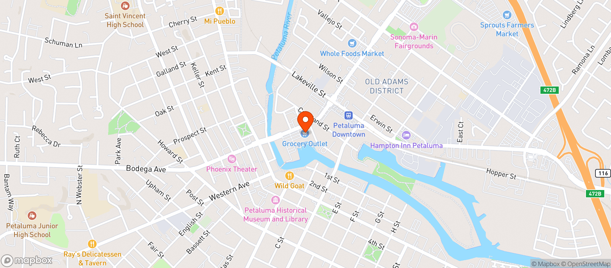 Map showing Grocery Outlet