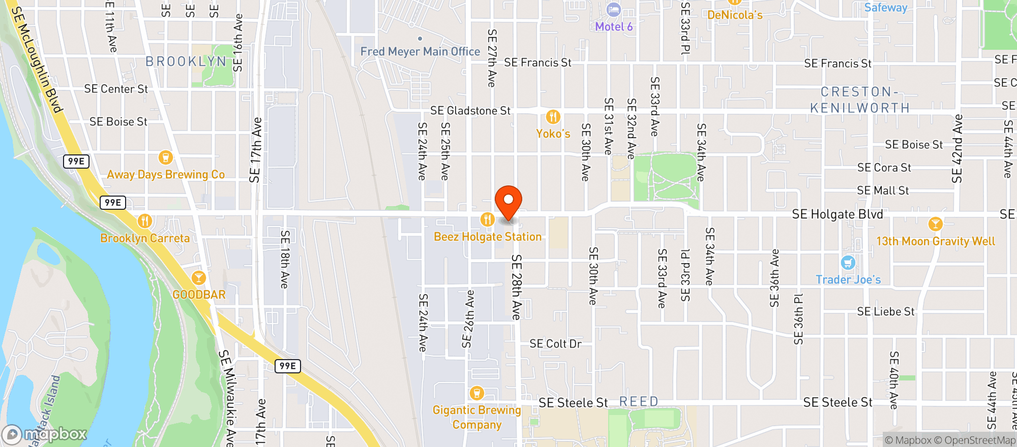 Map showing Holgate Gas & Grocery