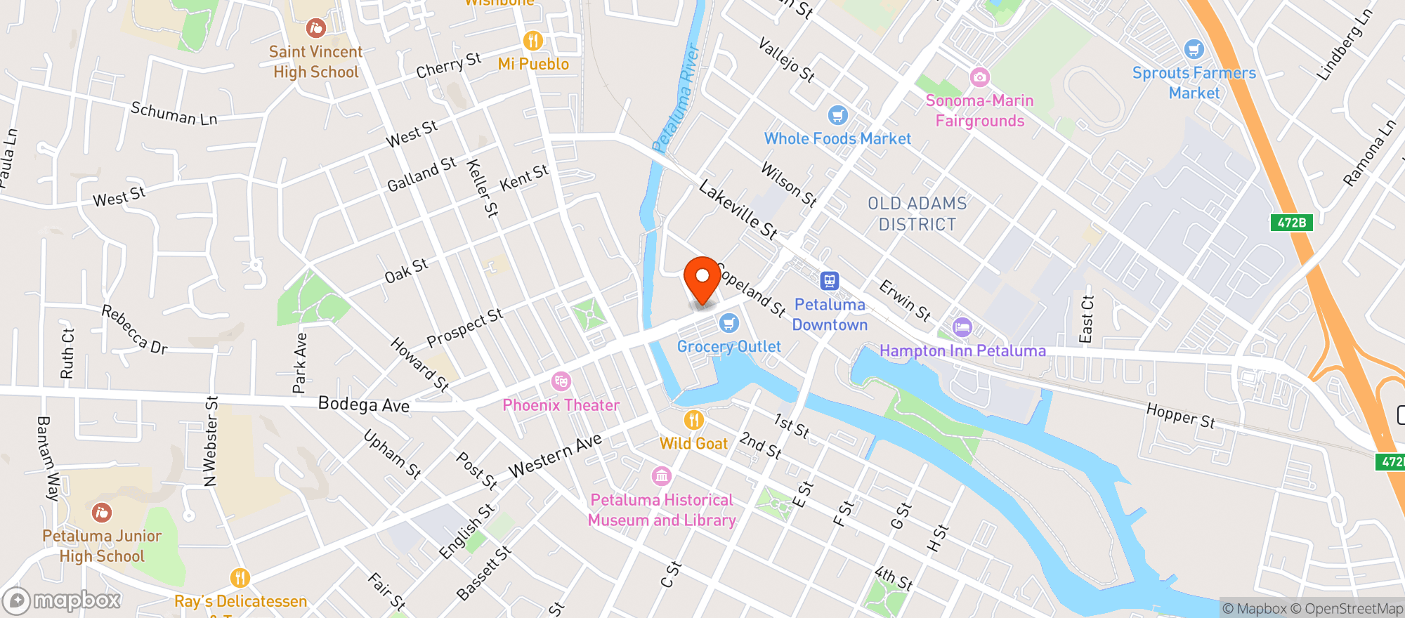 Map showing The Block
