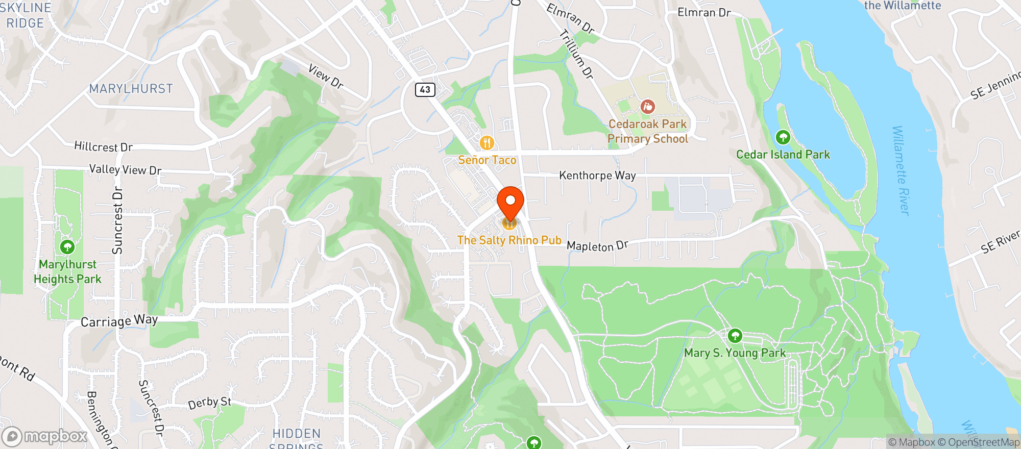 Map showing West Linn North Liquor Store