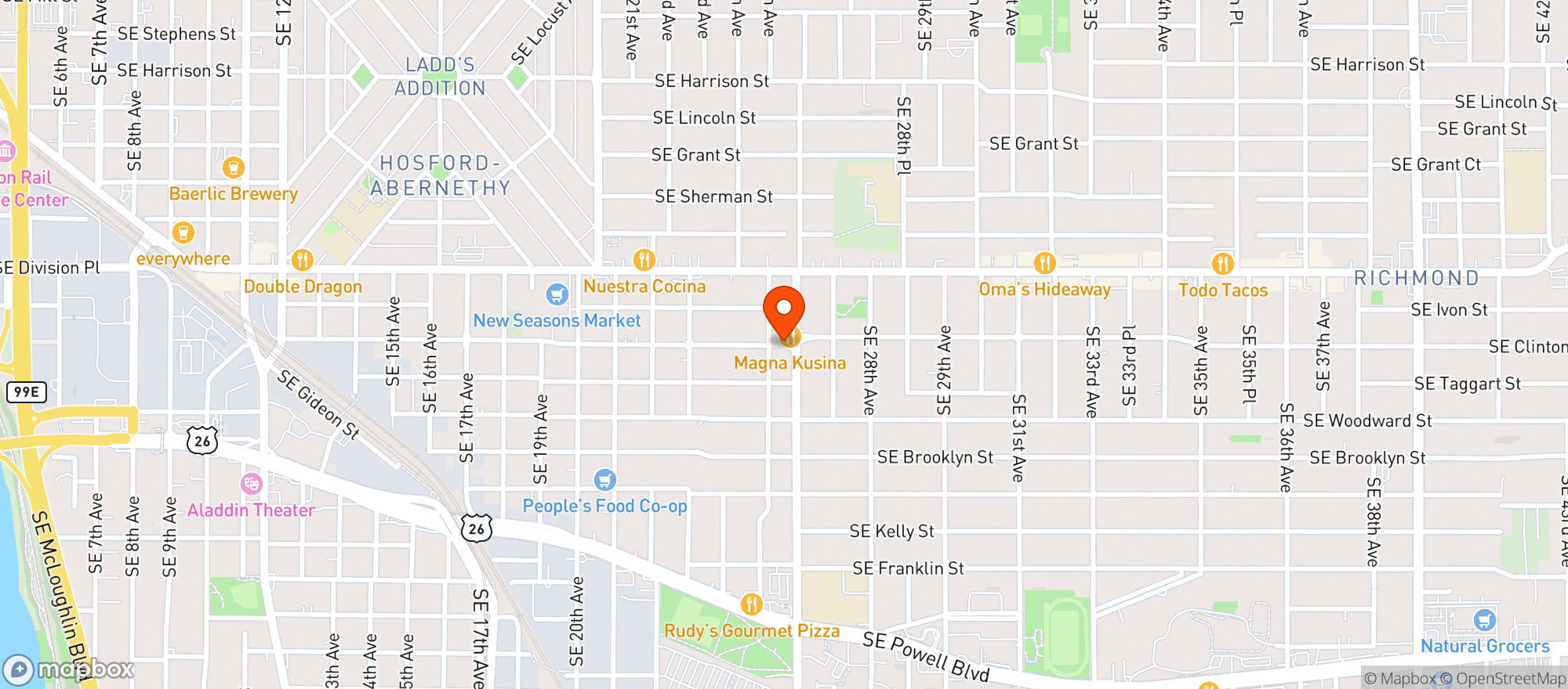 Map showing Dots Cafe