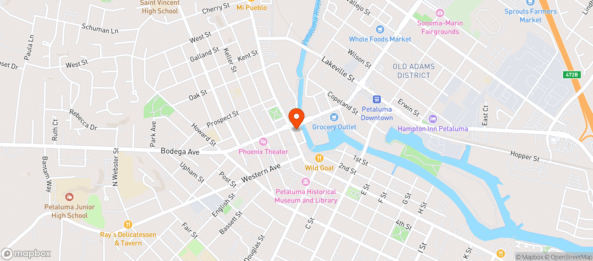 Map showing Seared Steaks & Seafood