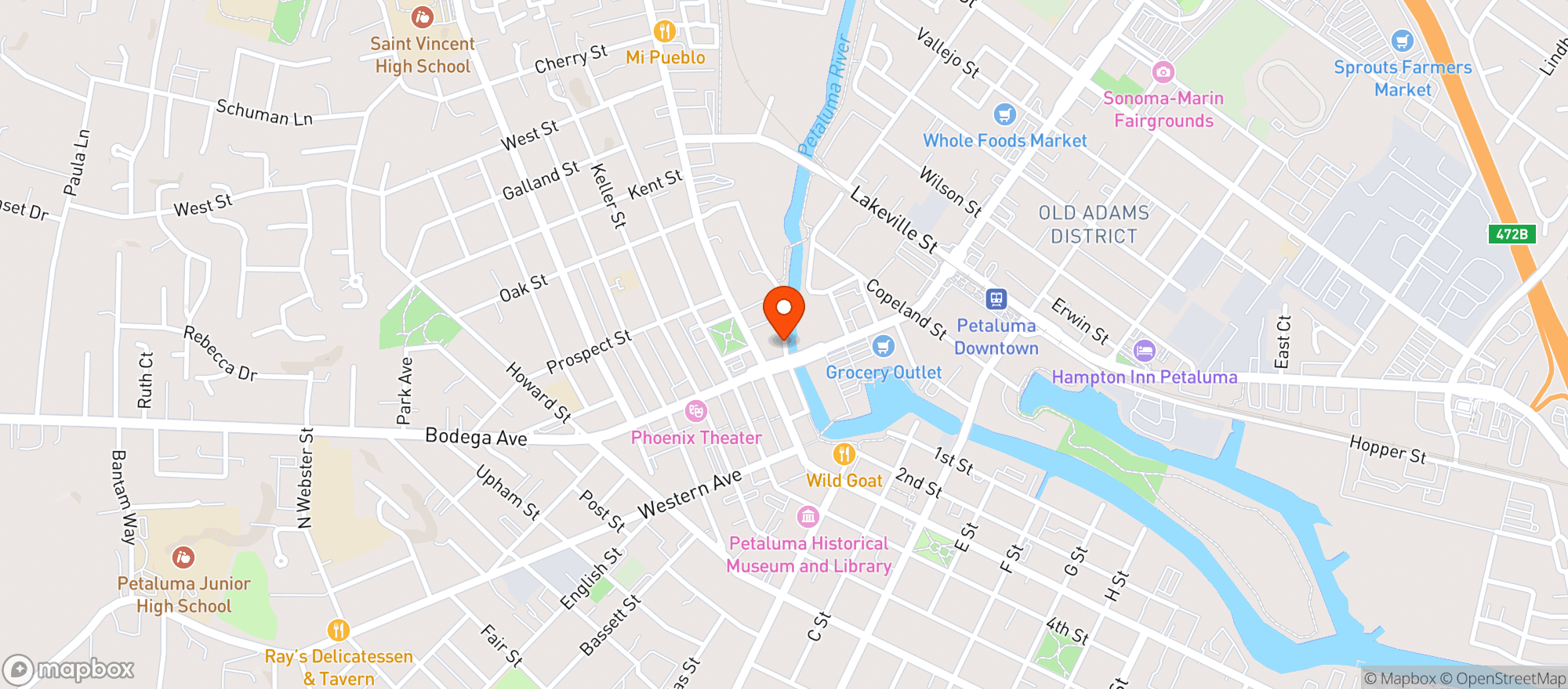 Map showing Brewsters Beer Garden