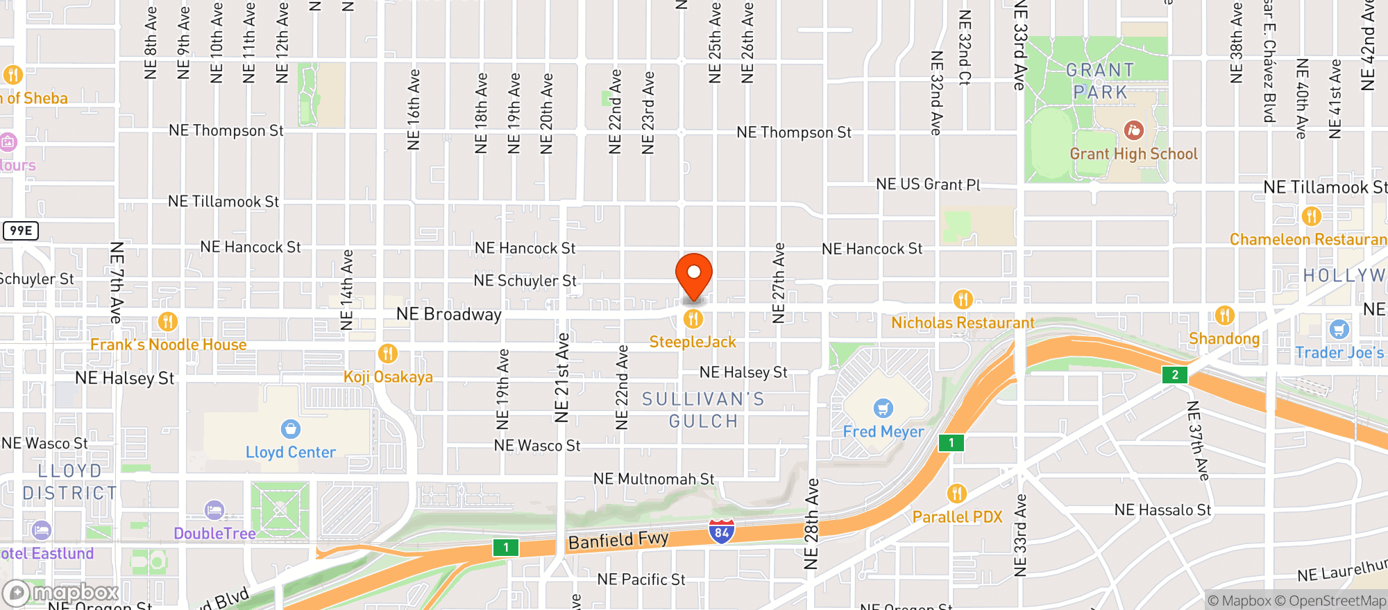 Map showing Fastrak
