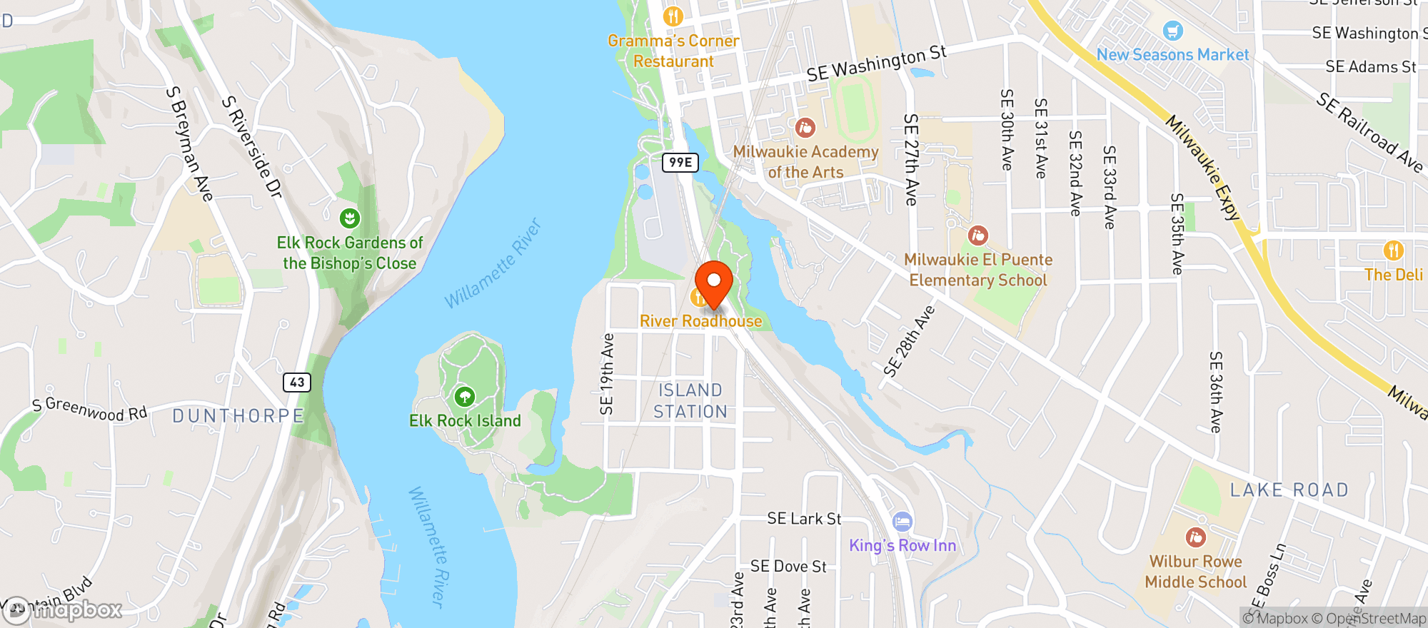 Map showing TOP HAT EXPRESS