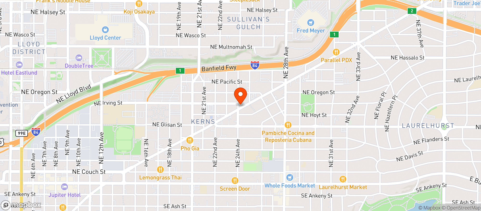 Map showing Treehouse Collective