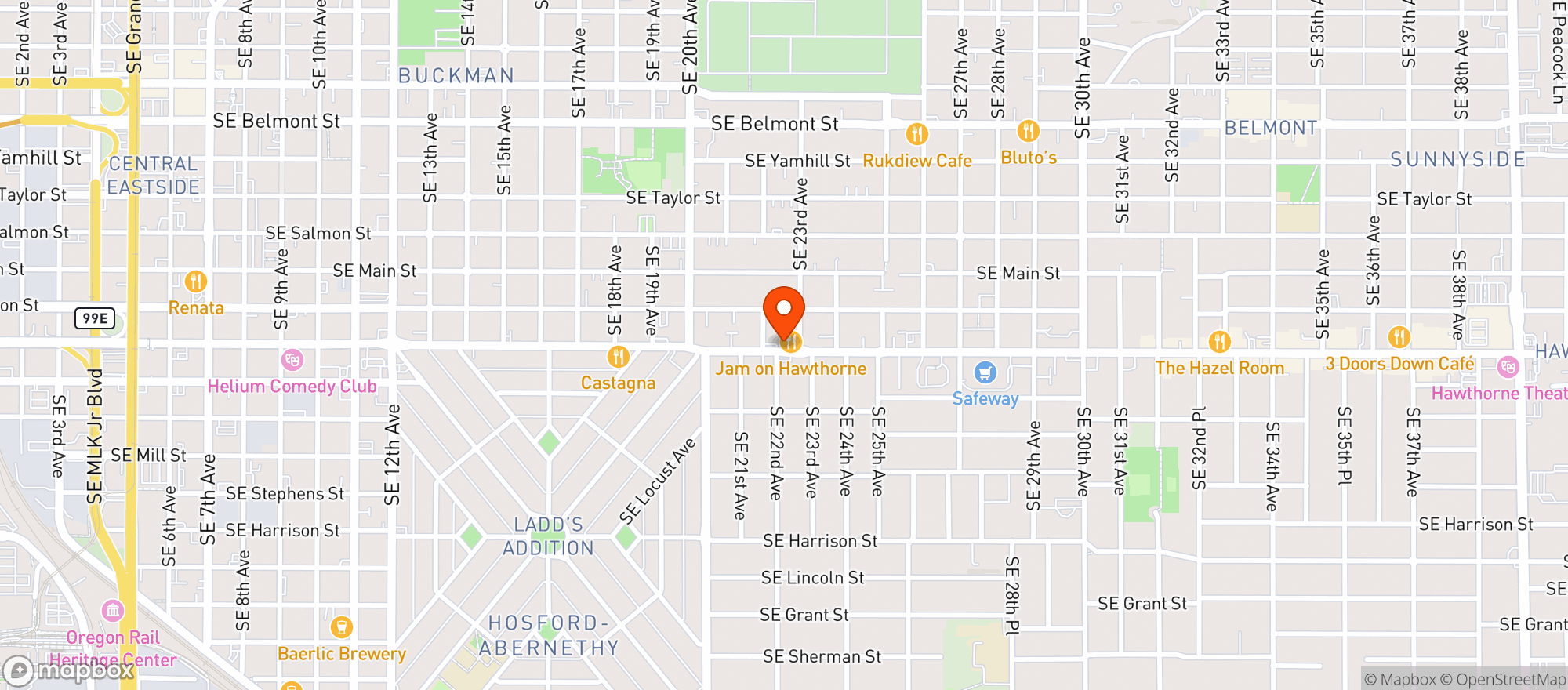 Map showing Hawthorne Hideaway