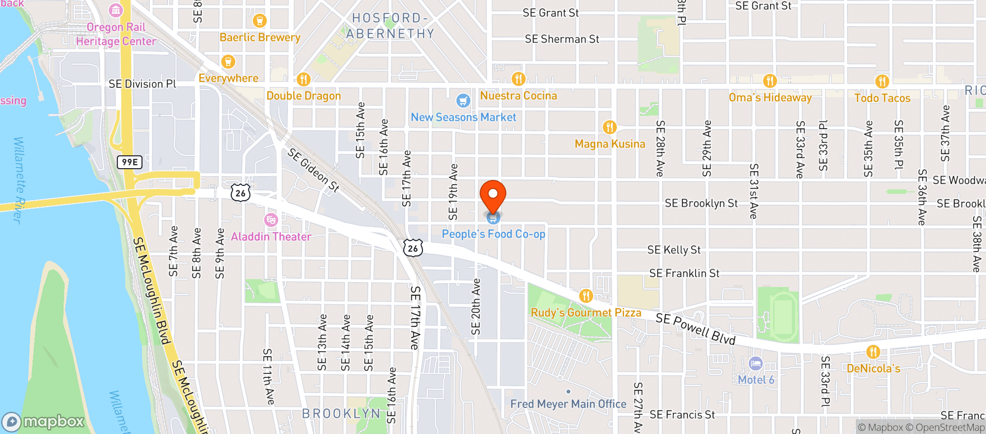 Map showing People s Food Co-Op