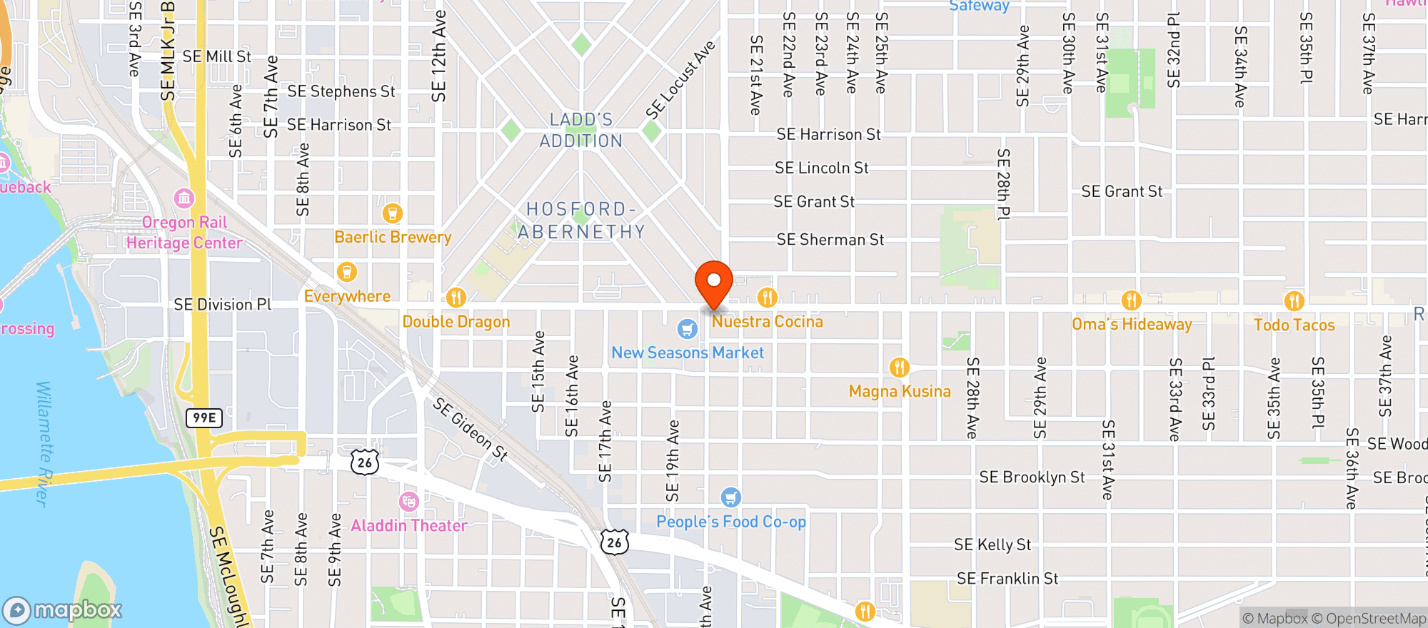 Map showing Double Barrel Tavern