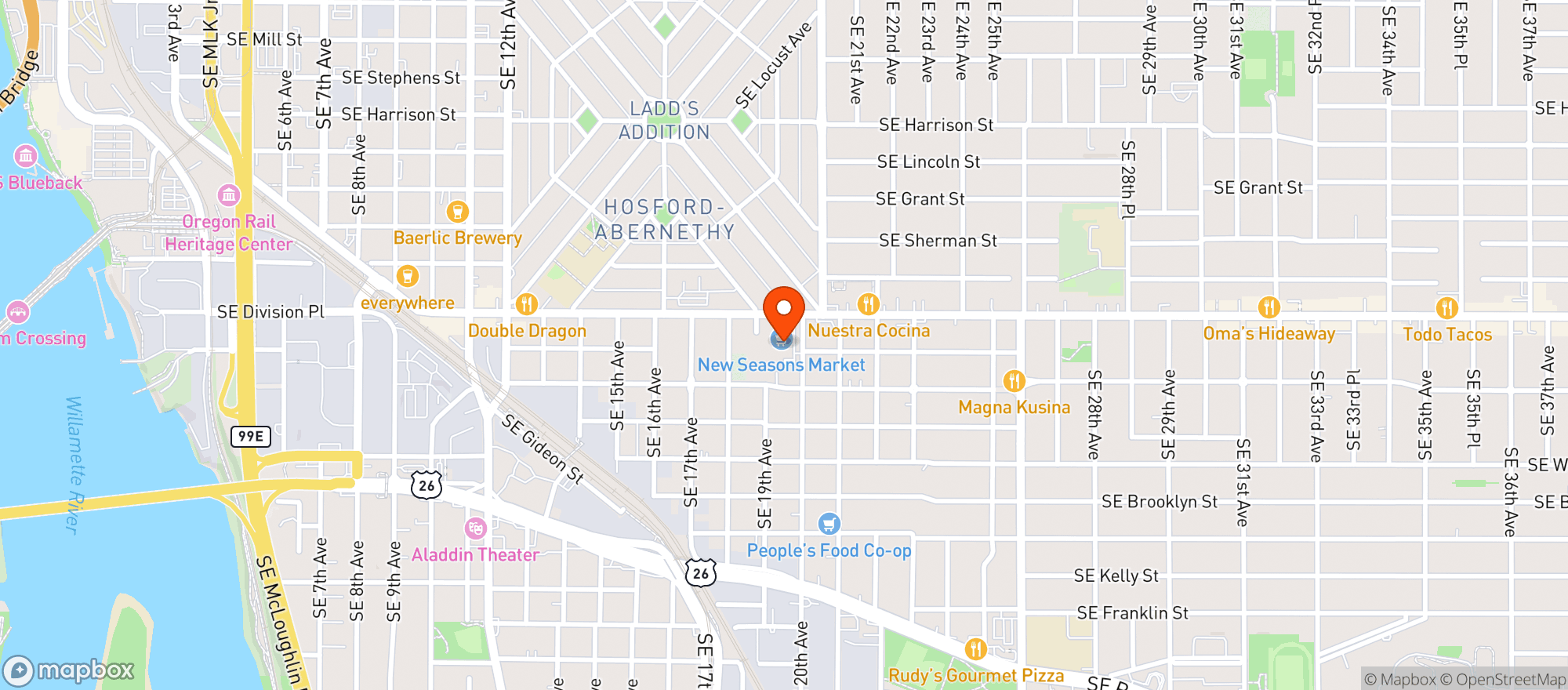 Map showing New Seasons Market