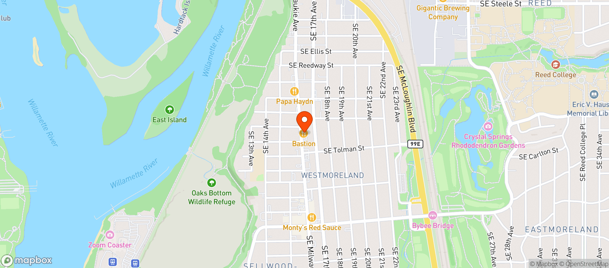 Map showing Bastion PDX