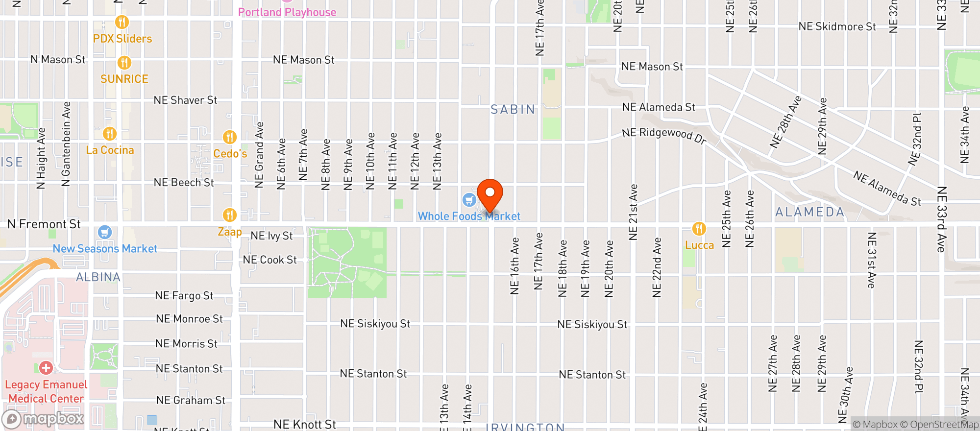 Map showing Whole Foods Market