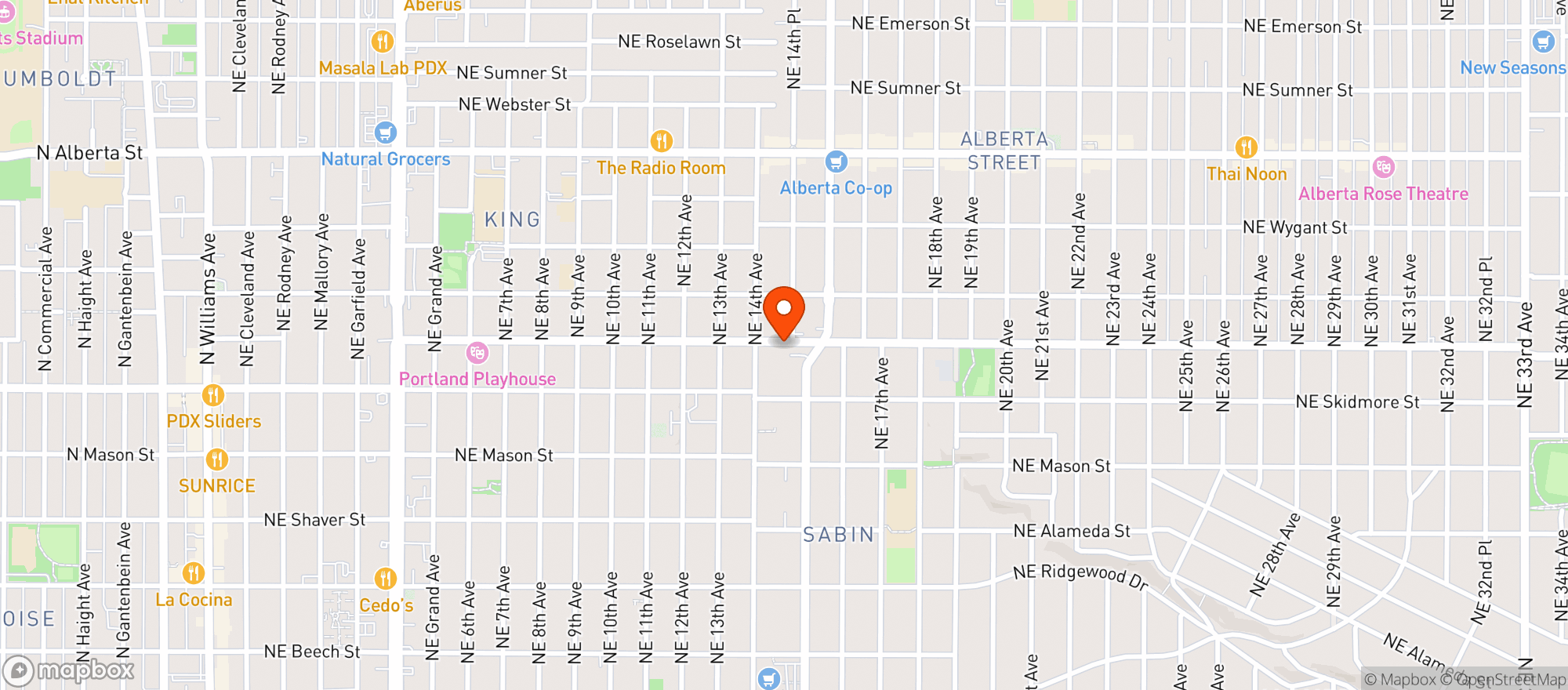 Map showing Prescott Corner Market