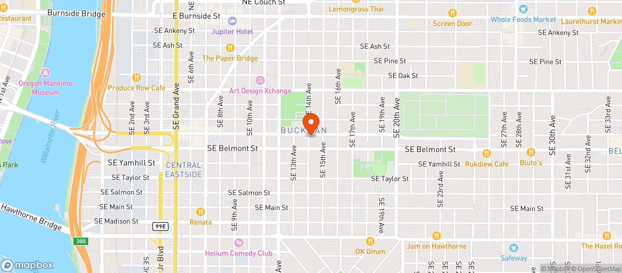 Map showing Peacock PDX