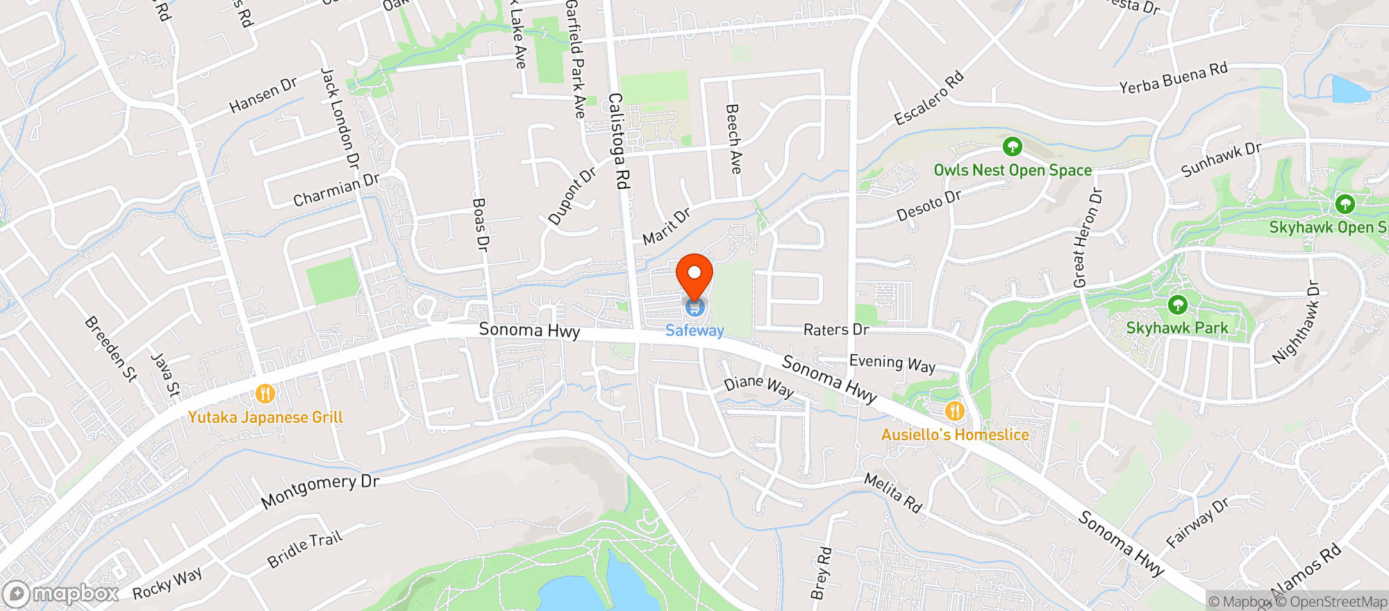 Map showing Safeway