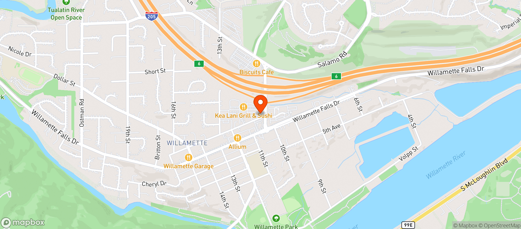 Map showing Mcmenamins West Linn