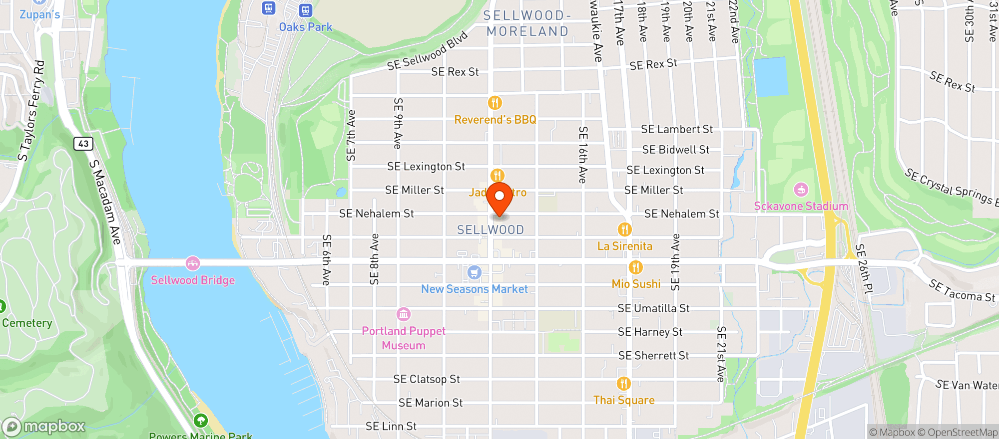 Map showing Pizzeria Stellina