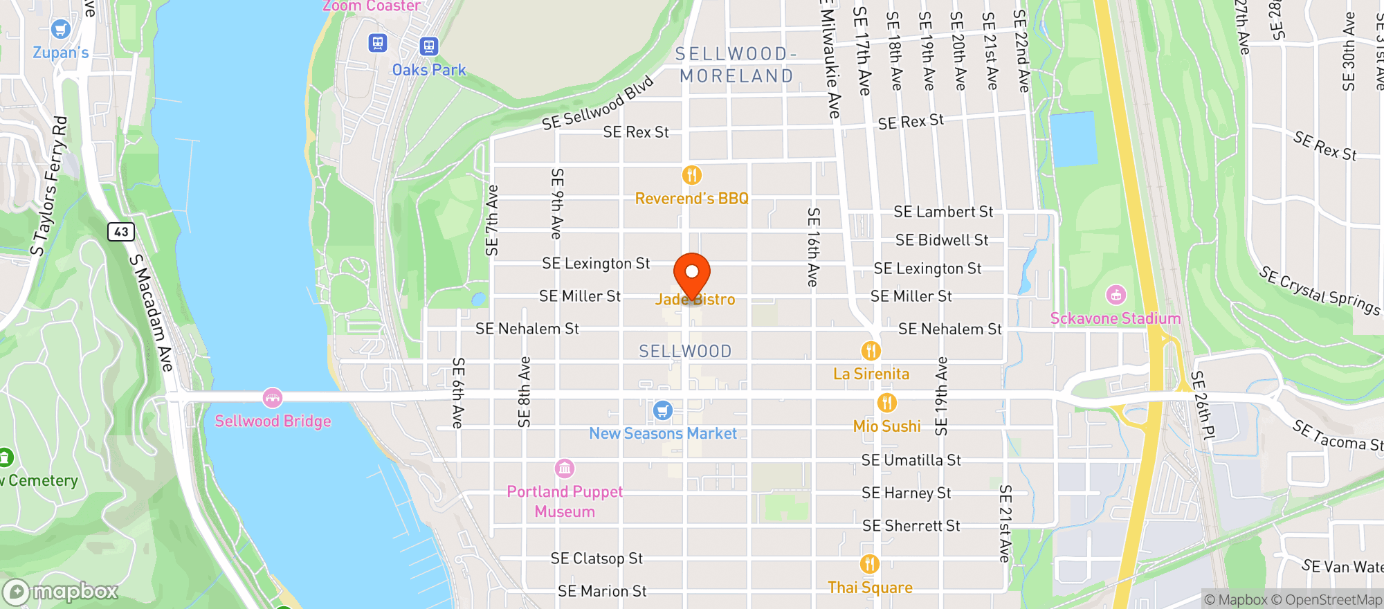 Map showing The Portland Bottle Shop