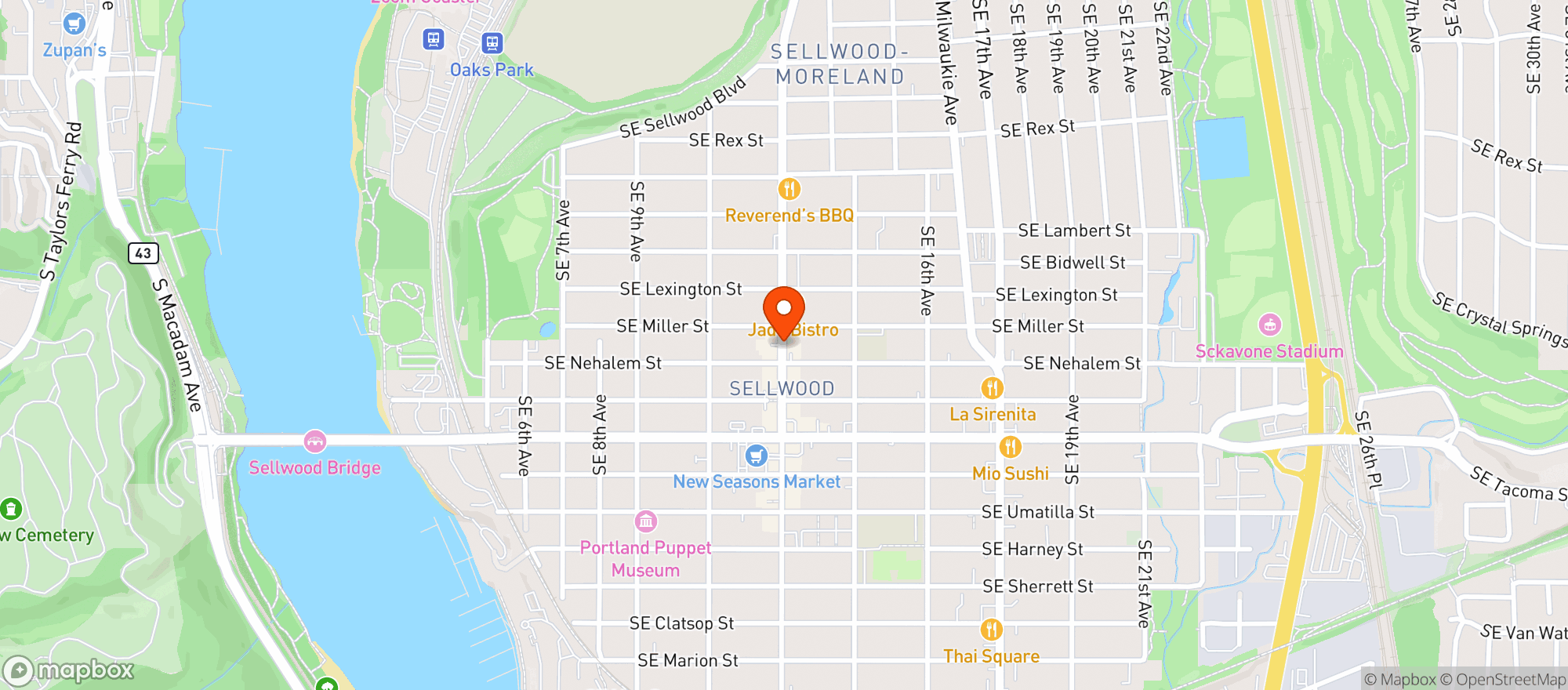 Map showing PORTLAND BOTTLE SHOP
