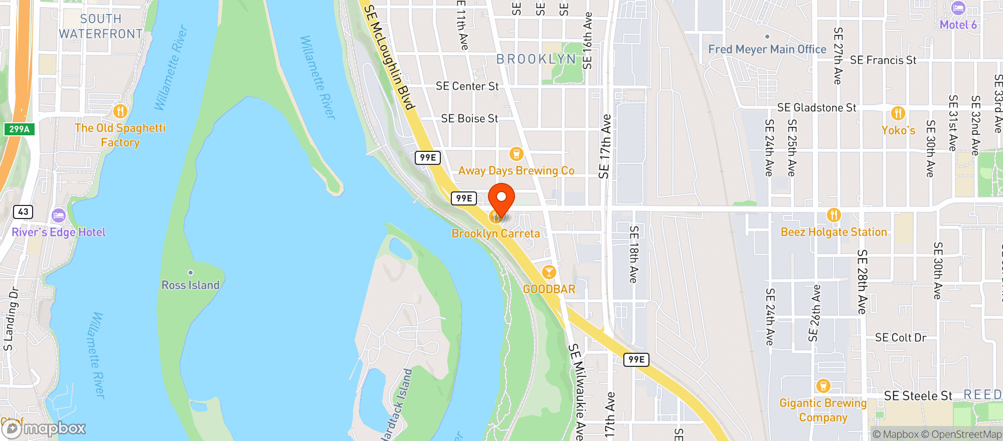 Map showing Brooklyn Caretta
