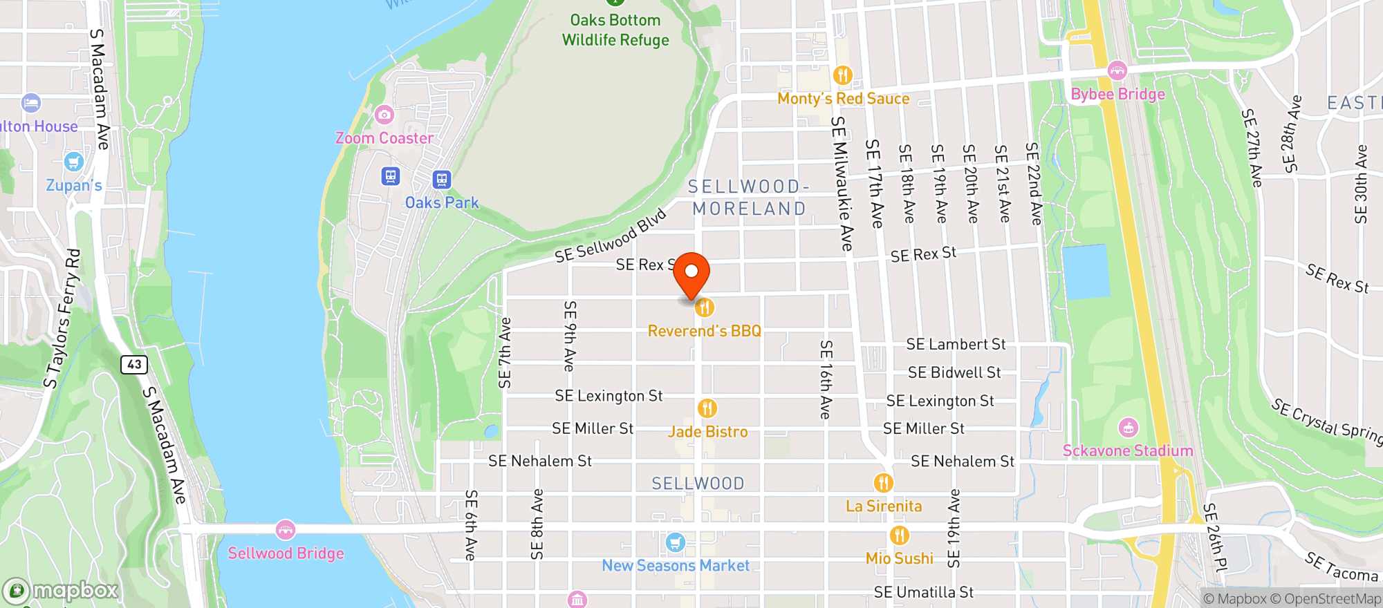 Map showing Electric Lettuce Eugene