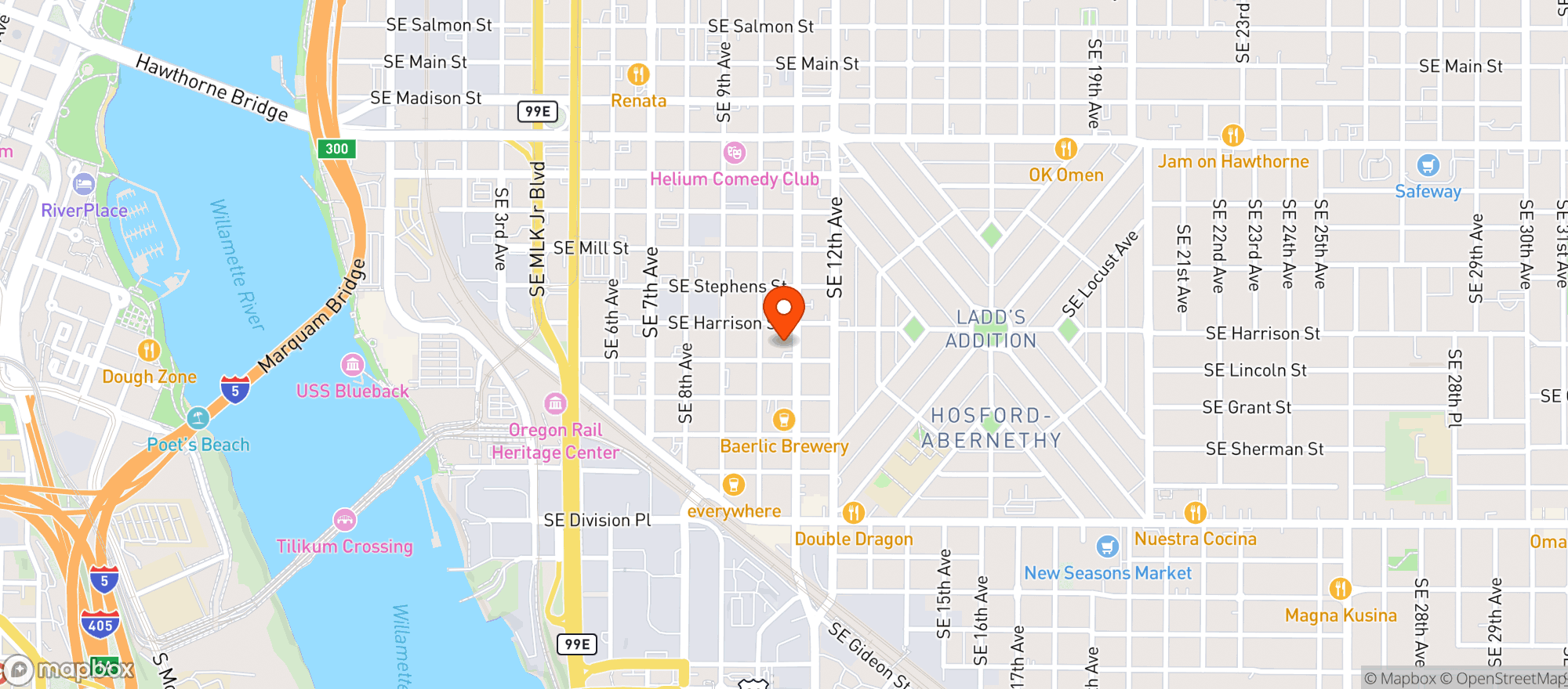 Map showing Portland Mocktail Shop