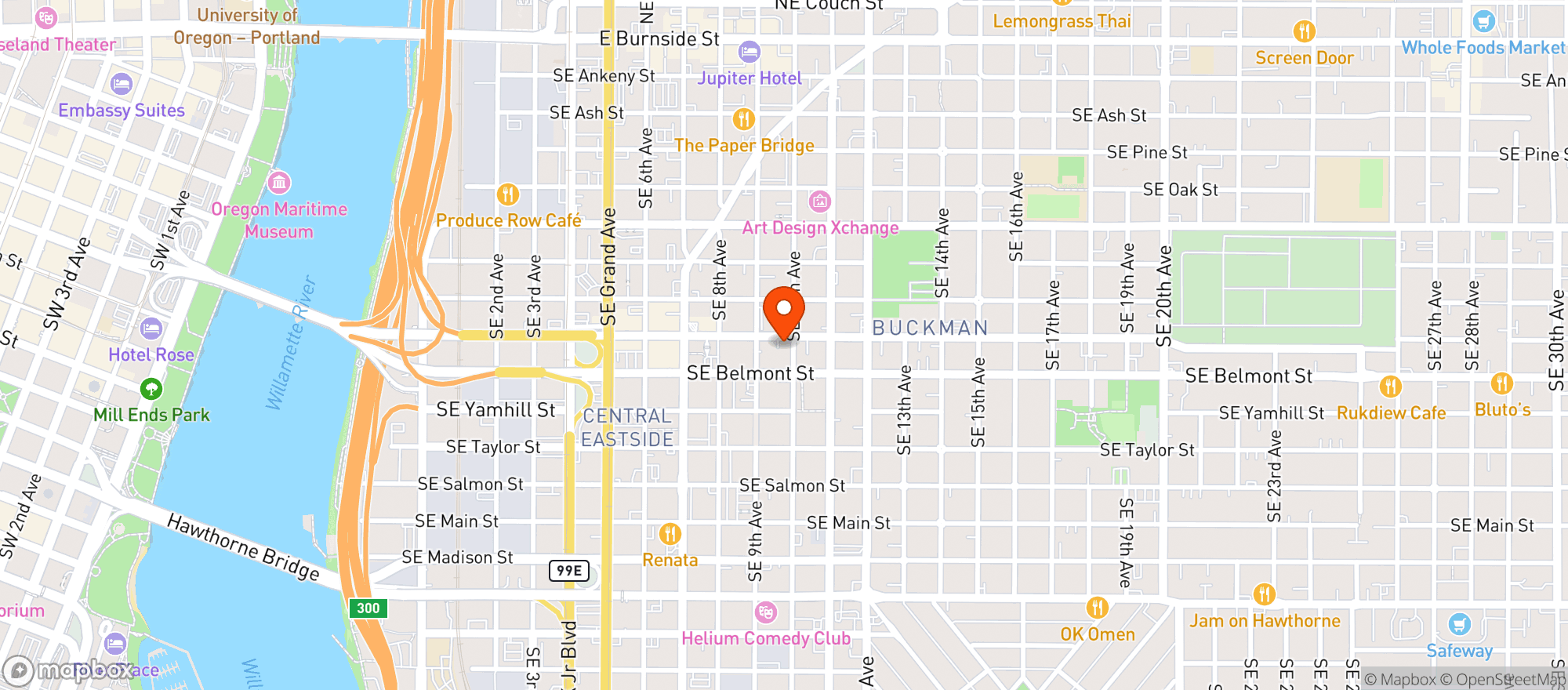Map showing Proof Pizza