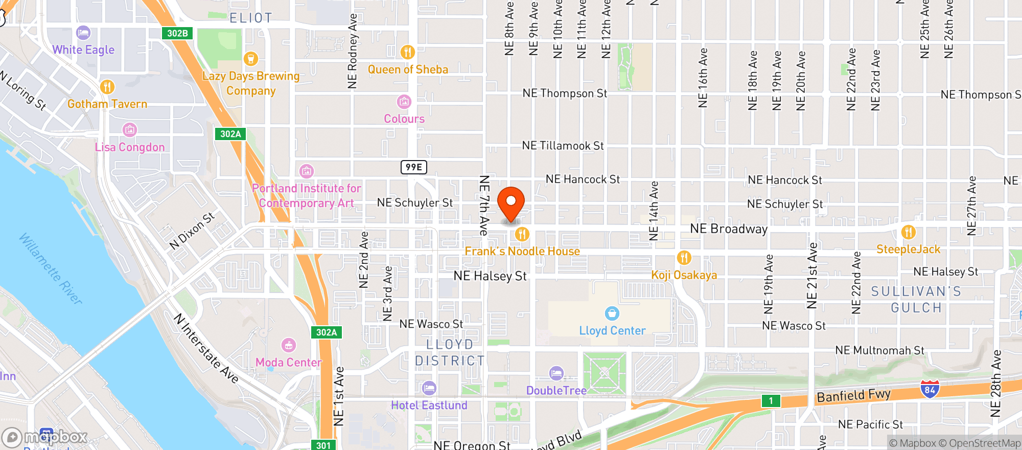 Map showing Floyd's Cannabis Co - Broadway