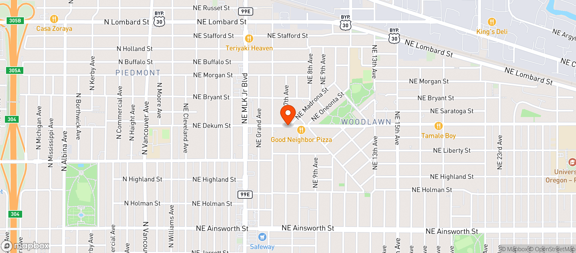 Map showing Village Ballroom - Portland