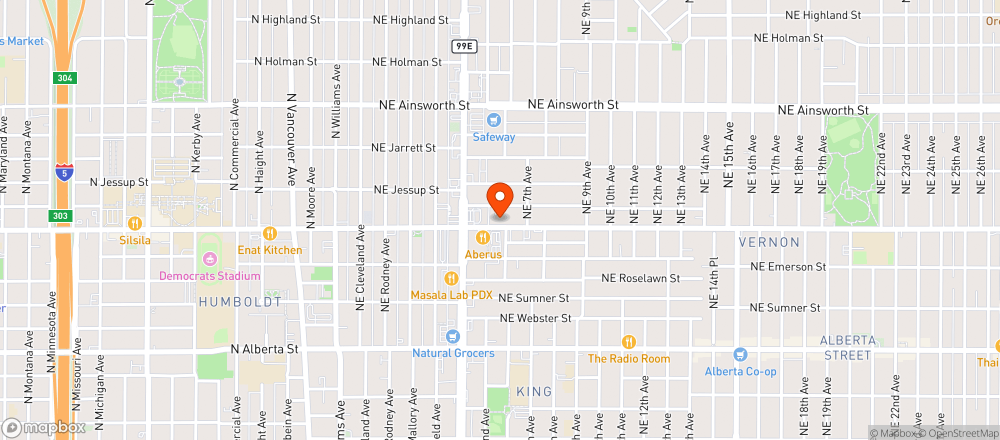 Map showing Keys Lounge