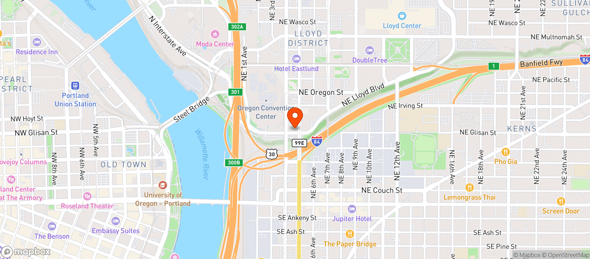Map showing Oregon's Finest - Grand