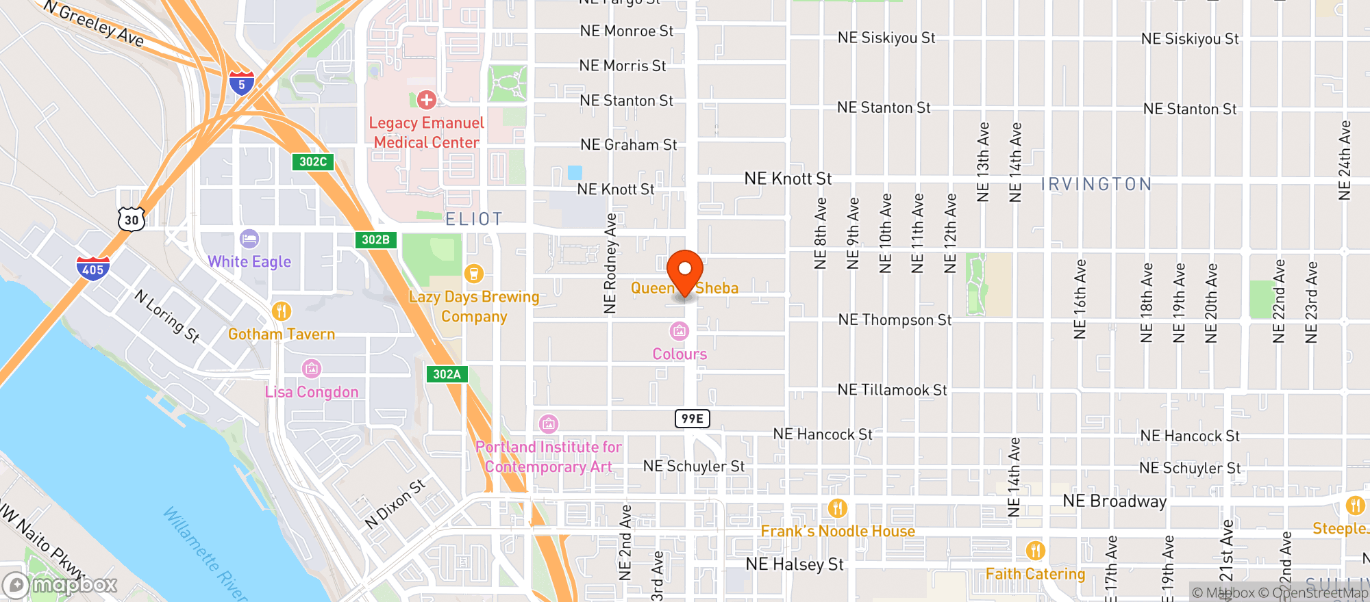 Map showing OX Restaurant