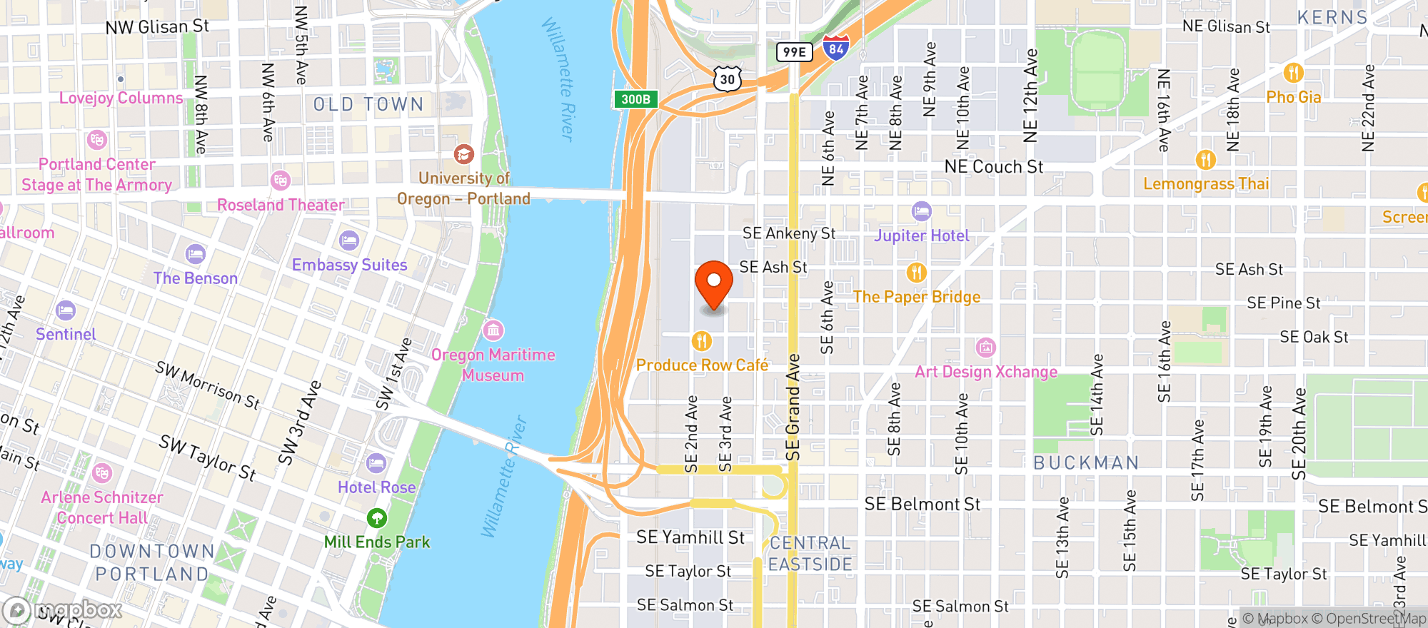 Map showing 45 East