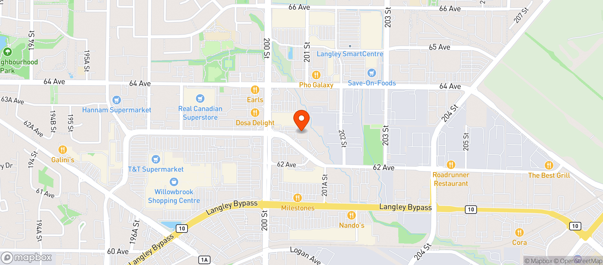 Map showing Staples