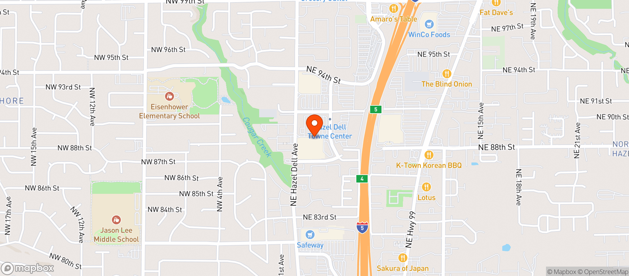 Map showing TARGET - VANCOUVER NW