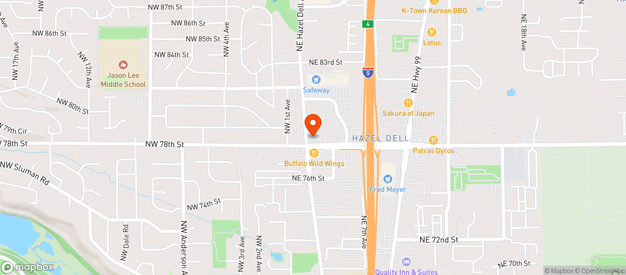 Map showing Vitamin Shoppe - Hazel Dell