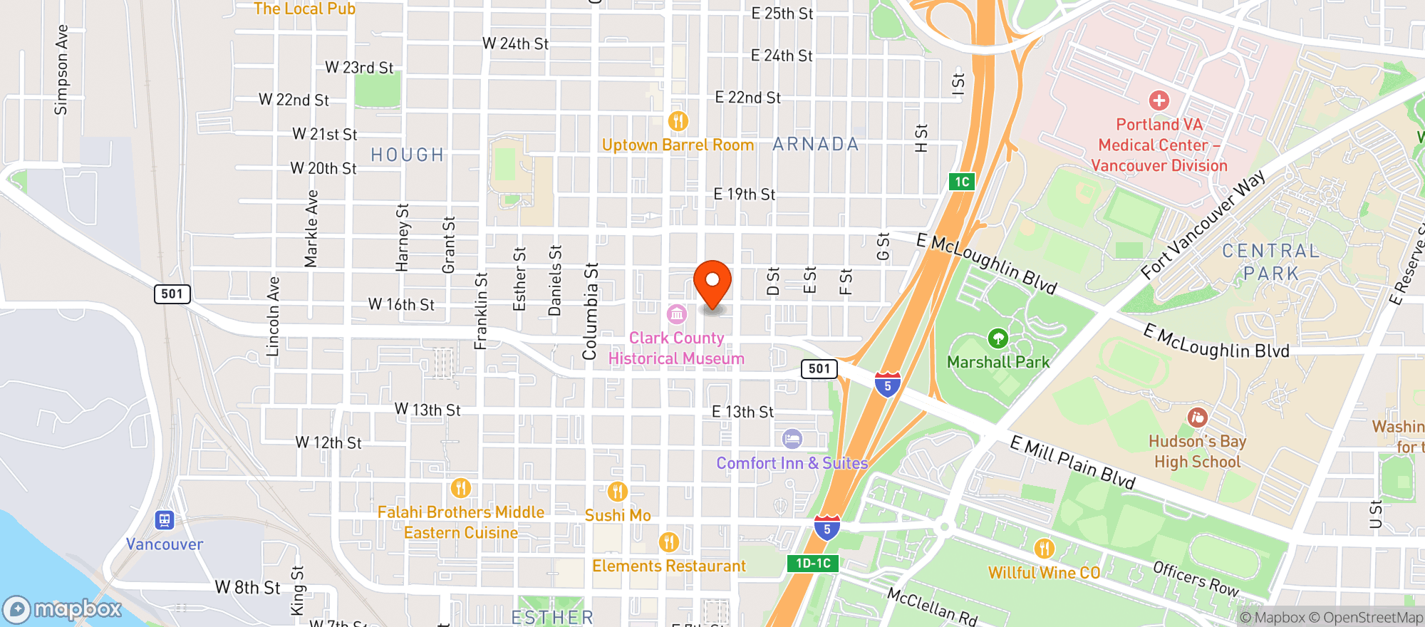 Map showing Not Too Shabby