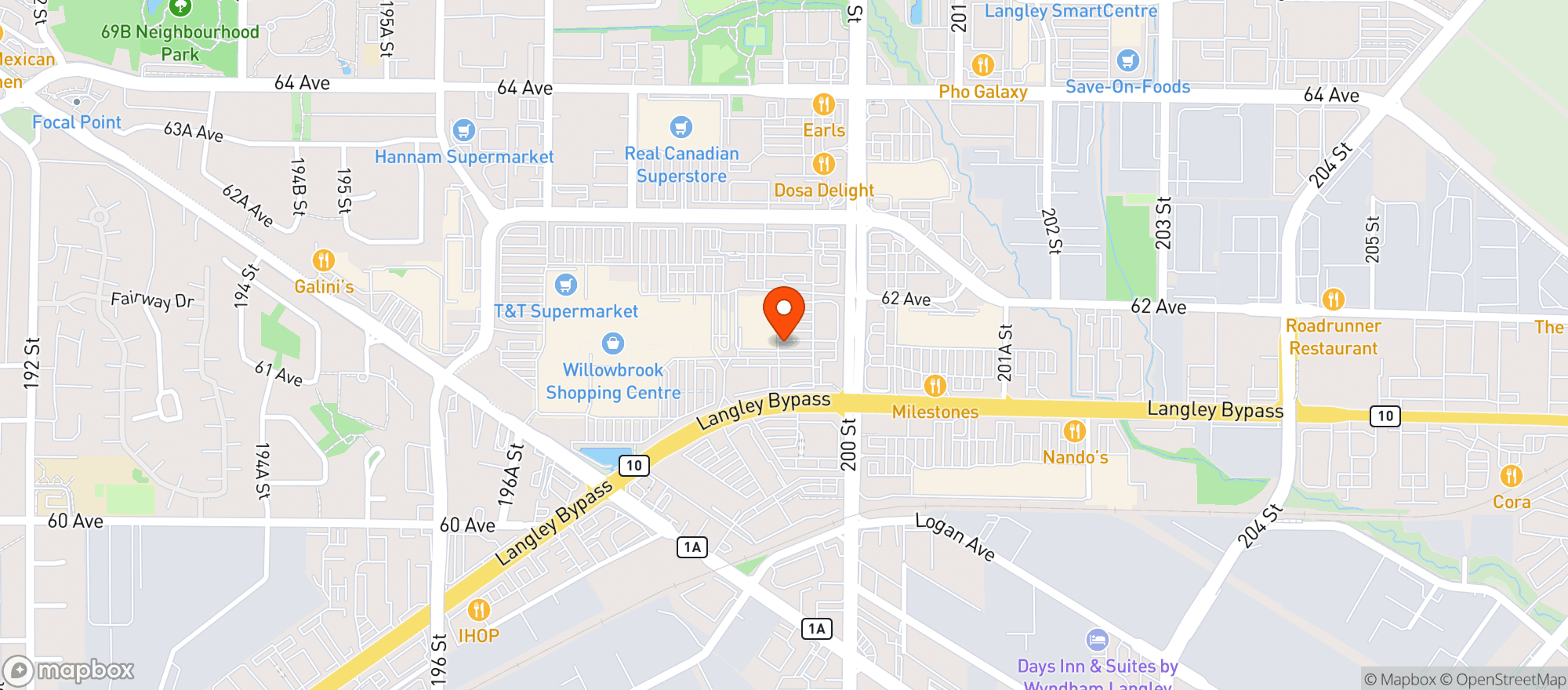 Map showing Safeway 4918 Langley