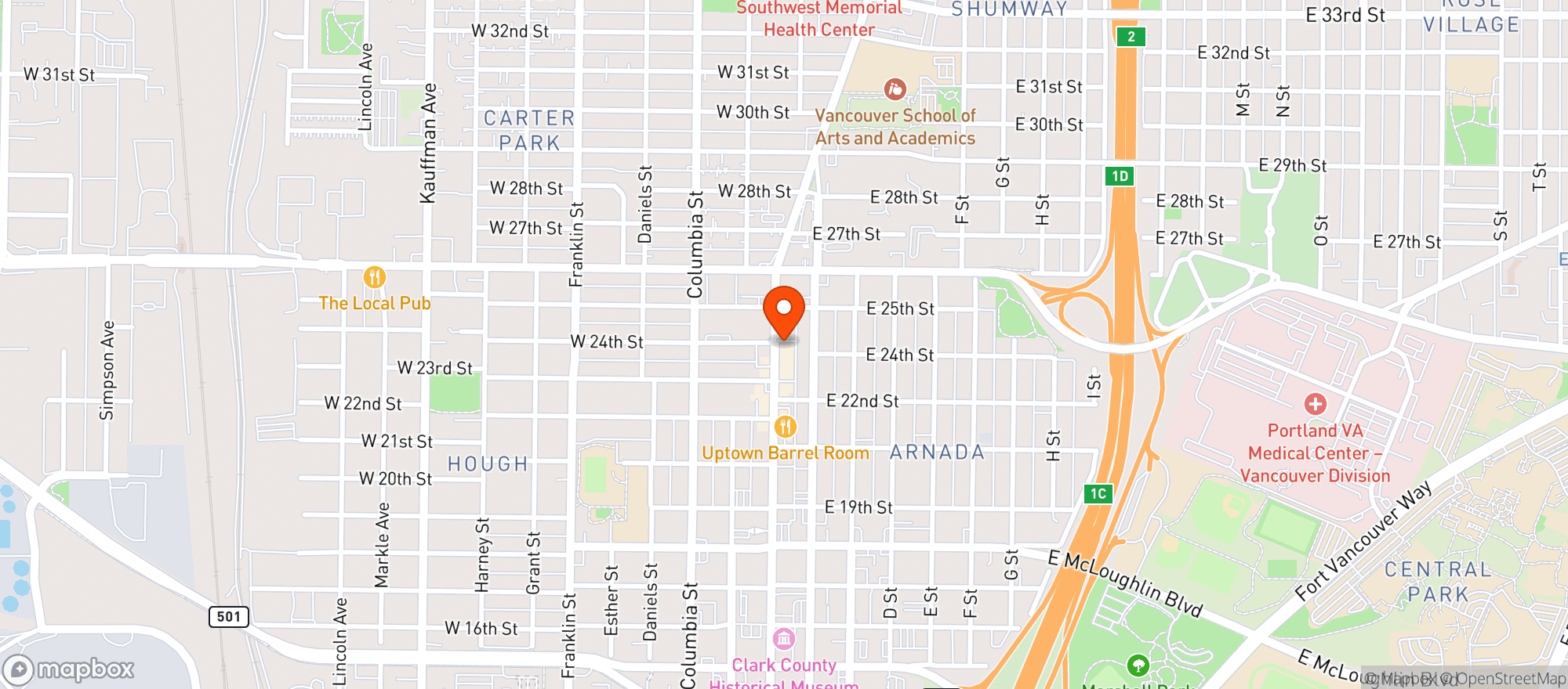 Map showing Trap Door Brewing - Vancouver
