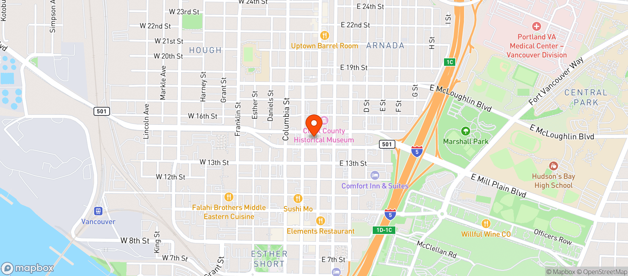 Map showing Brickhouse Bar & Grill