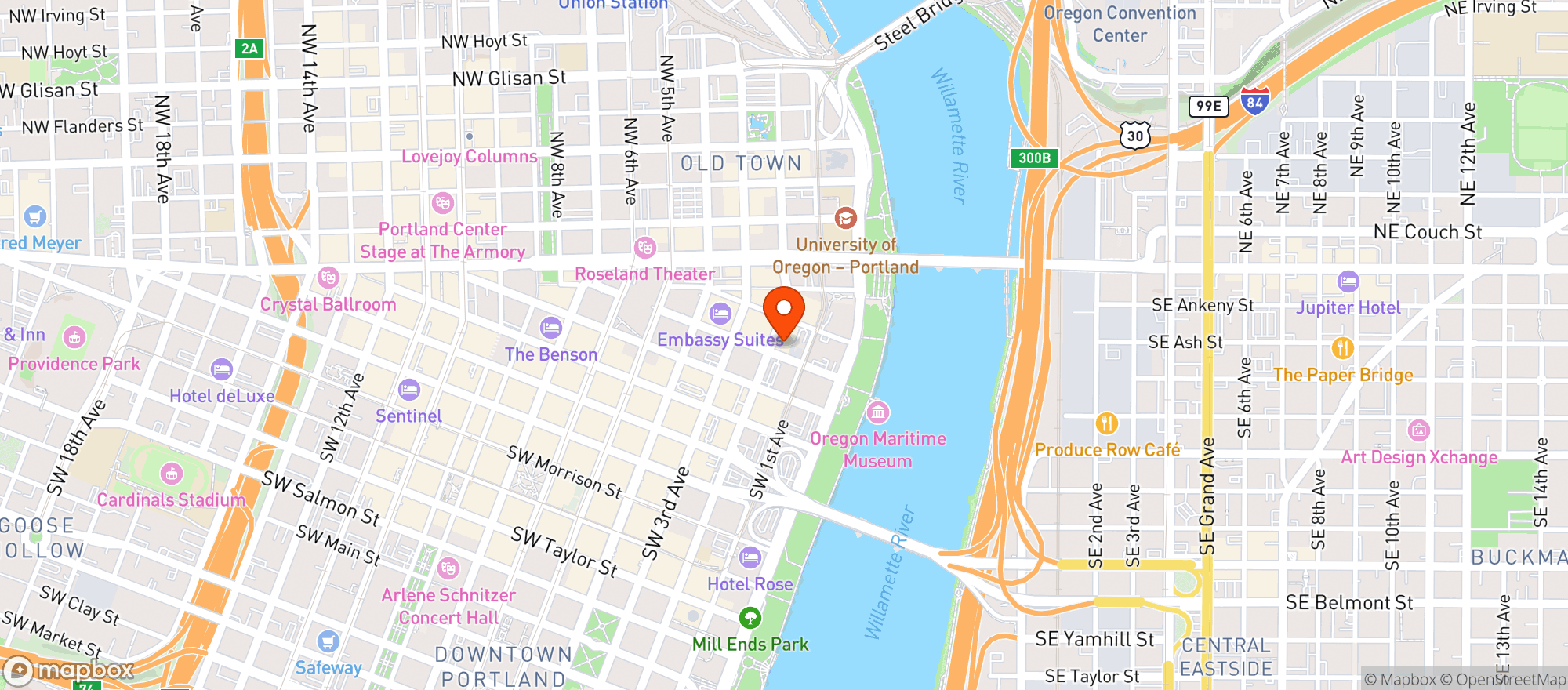 Map showing Pine Street Tap Room