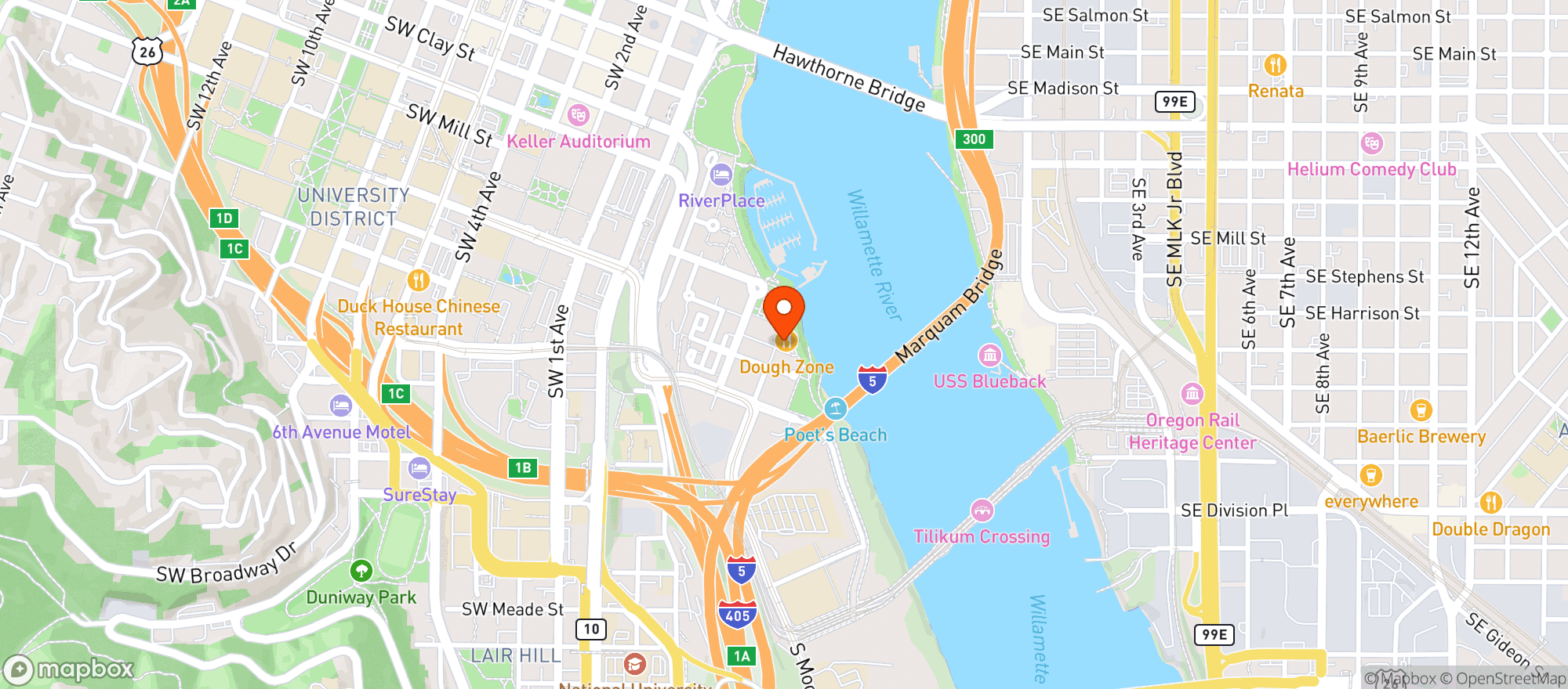 Map showing Dough Zone