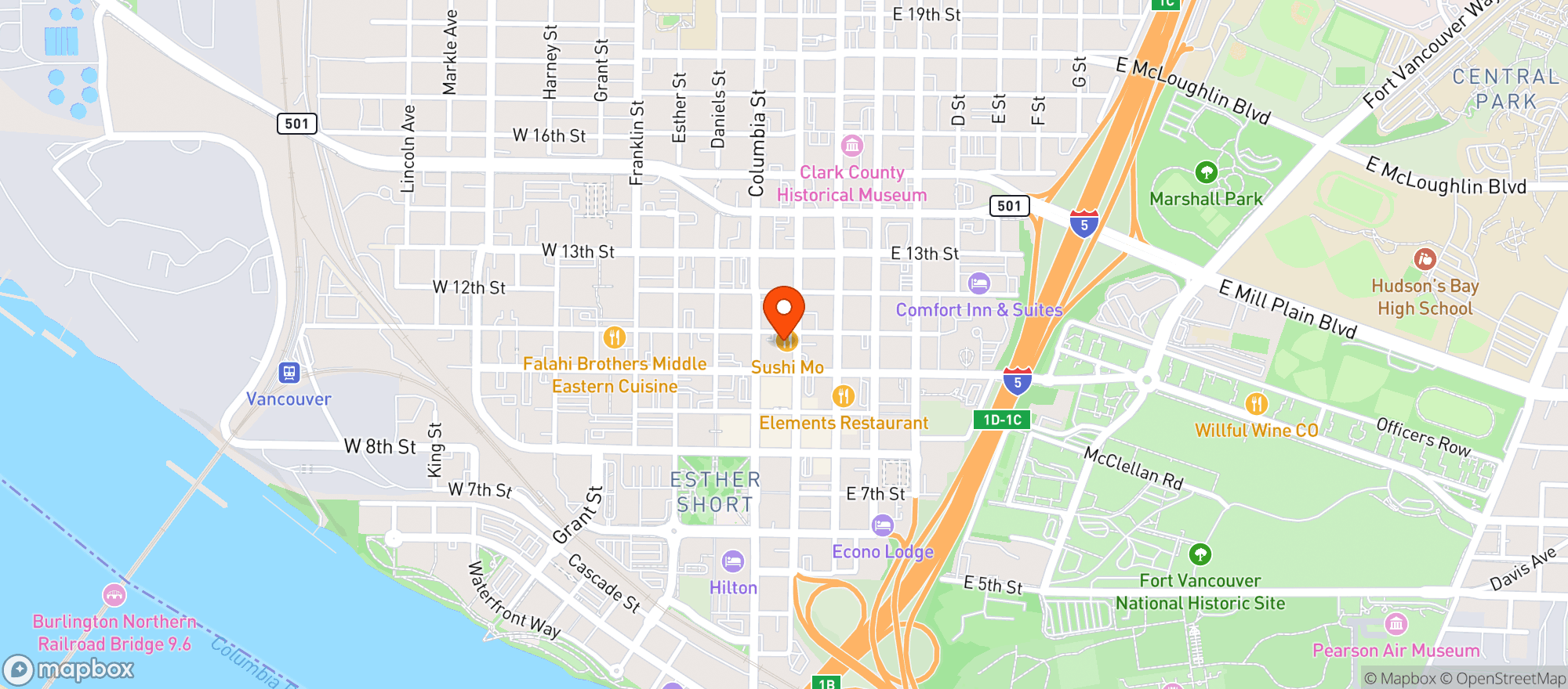Map showing Sushi Mo
